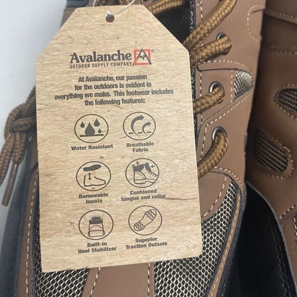 AVALANCHE Men’s Outdoor Hiking Shoes Lace Up Brown Black Size 8.5 New No Box - Picture 12 of 12